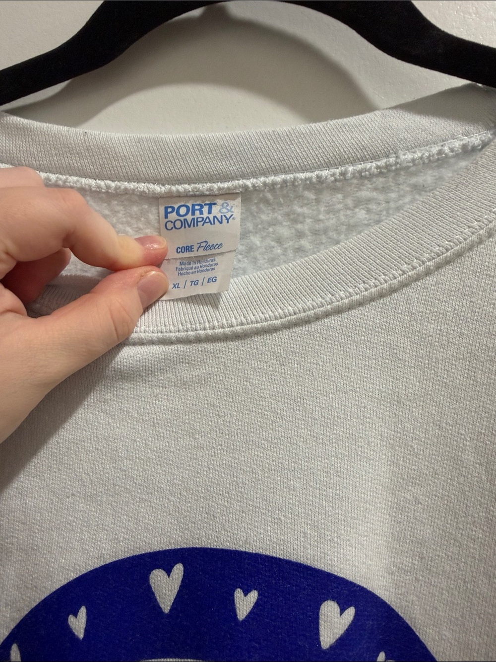 Port and Company White Crewneck with Down syndrome Awareness Rainbow - Picture 2 of 3